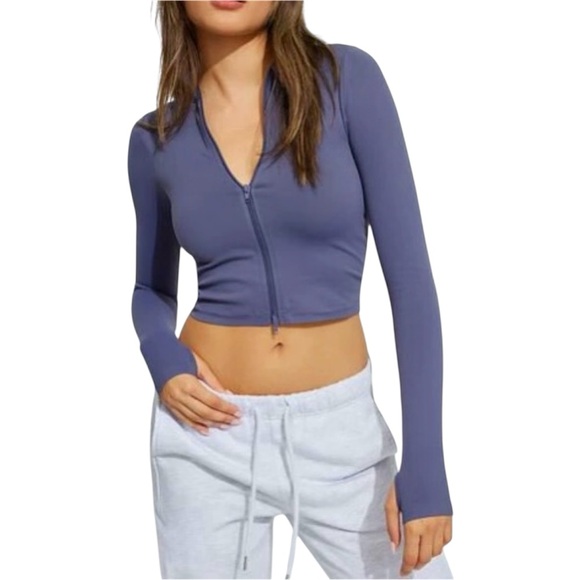 Garage Tops - Garage Purple Cropped Zip-Up Jacket Size Medium